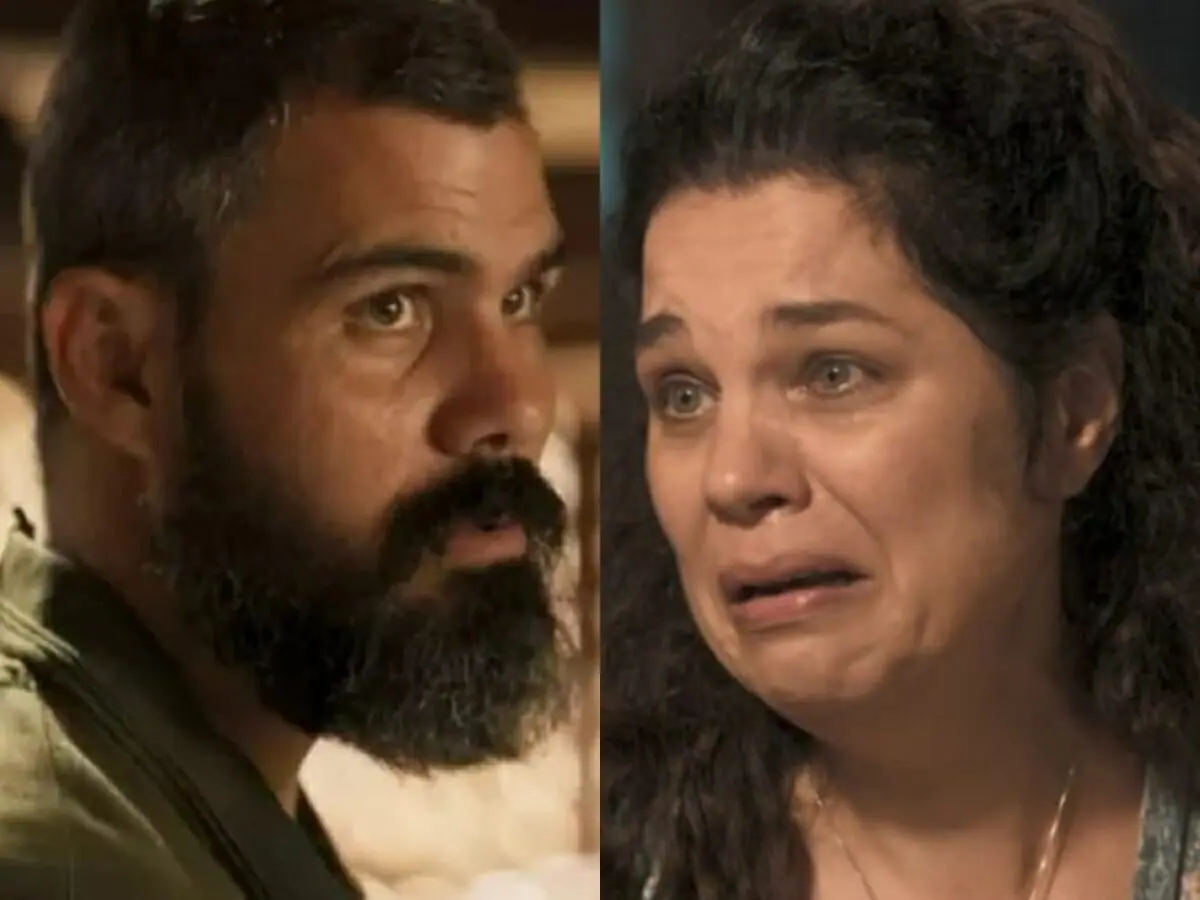 Alcides (Juliano Cazarré) e Maria Bruaca (Isabel Teixeira) de Pantanal