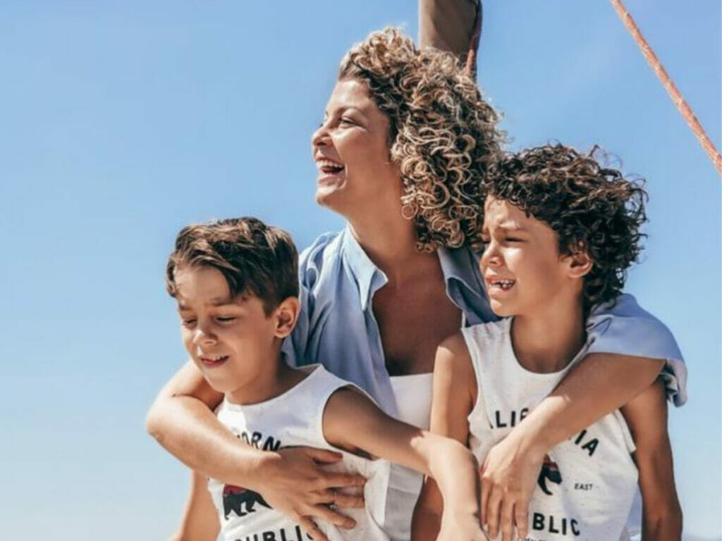 Bárbara Borges com os filhos