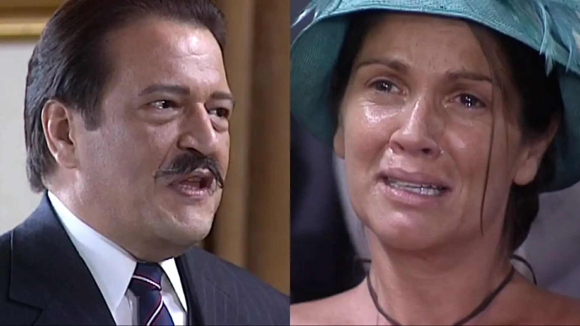 Batista (Luis Melo) e Joana (Tássia Camargo) de O Cravo e a Rosa