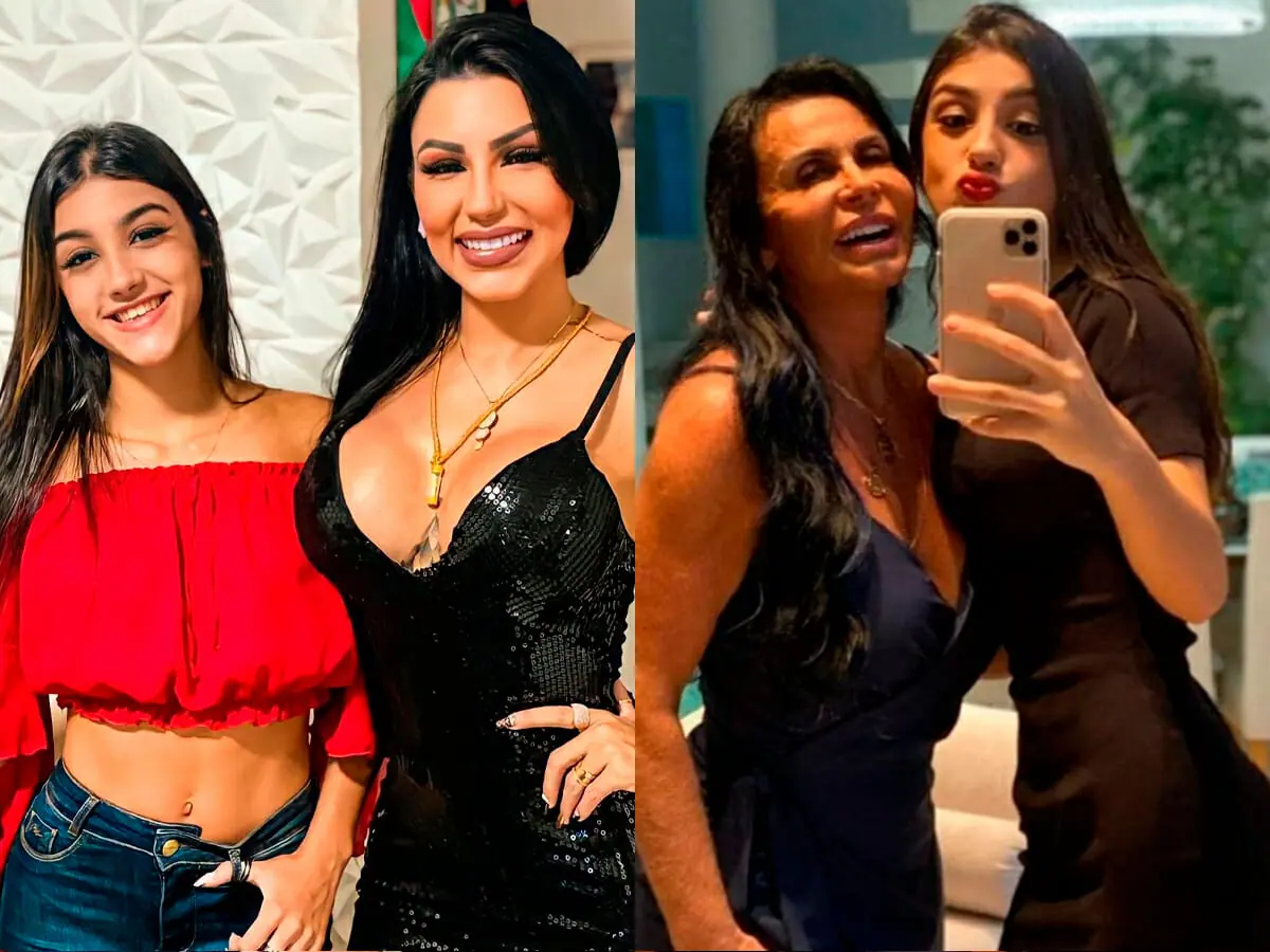 Bia Miranda, sua mãe, Jenny Miranda, e a avó adotiva, Gretchen