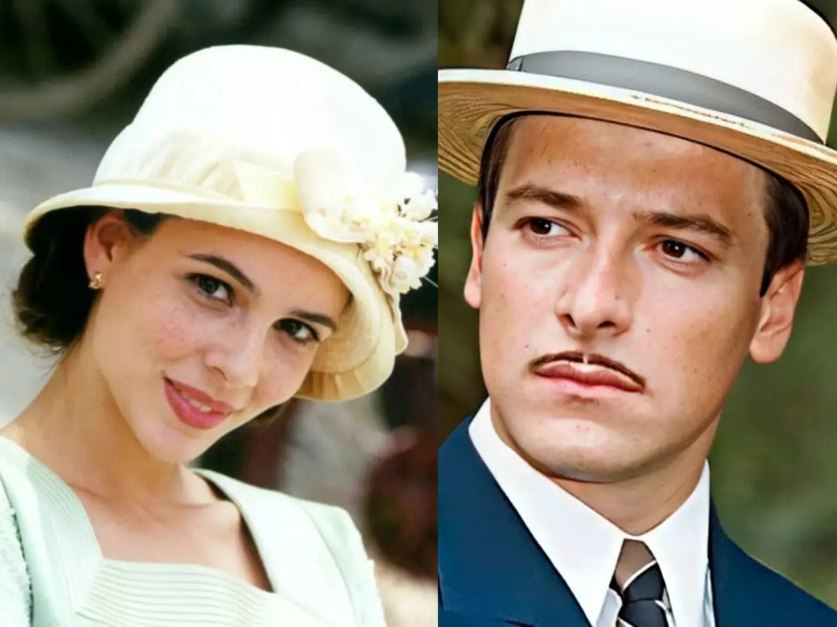 Candoca (Miriam Freeland) e Heitor (Rodrigo Faro) em O Cravo e a Rosa