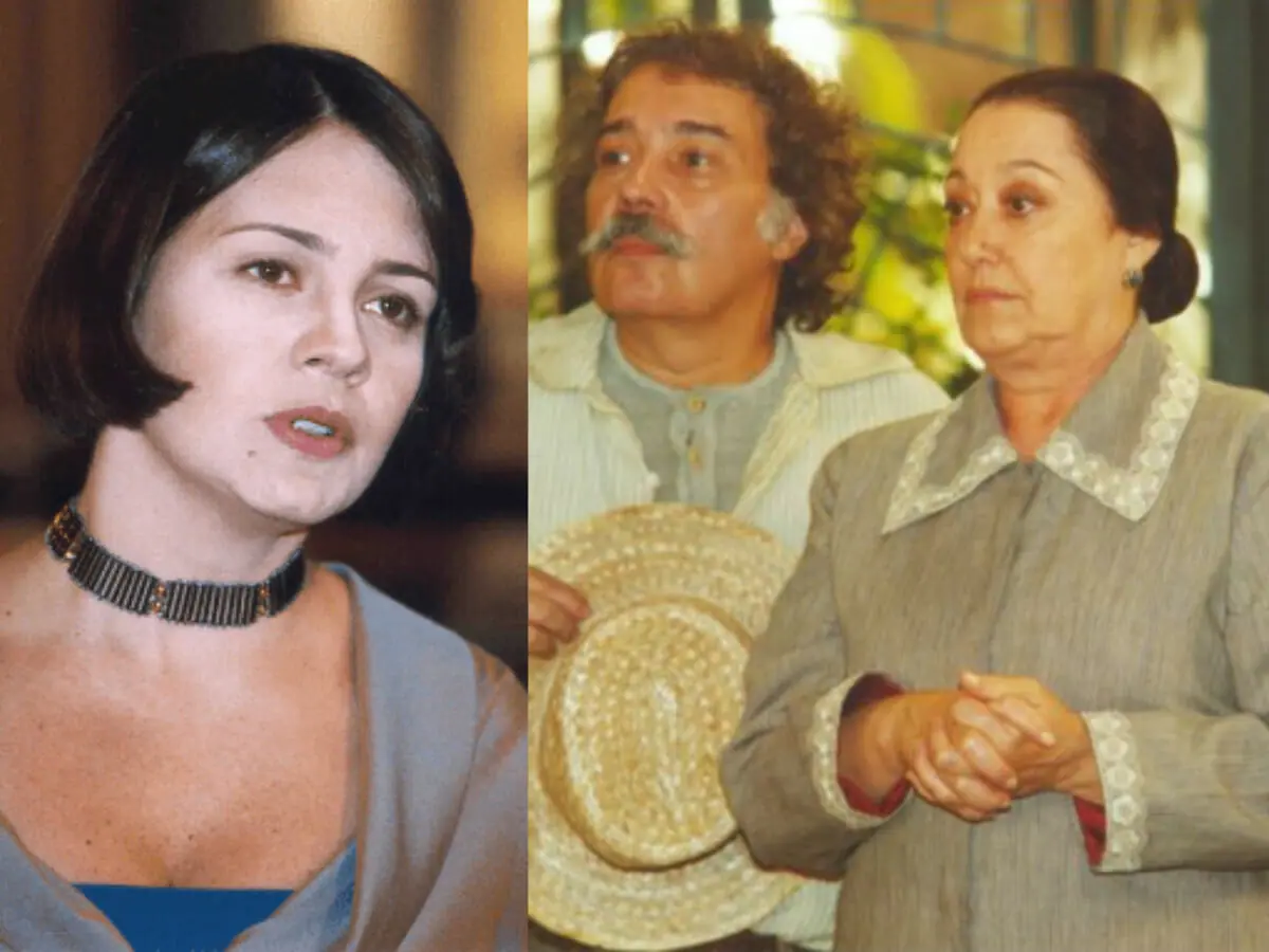 Catarina, Calixto e dona Mimosa em O Cravo e a Rosa