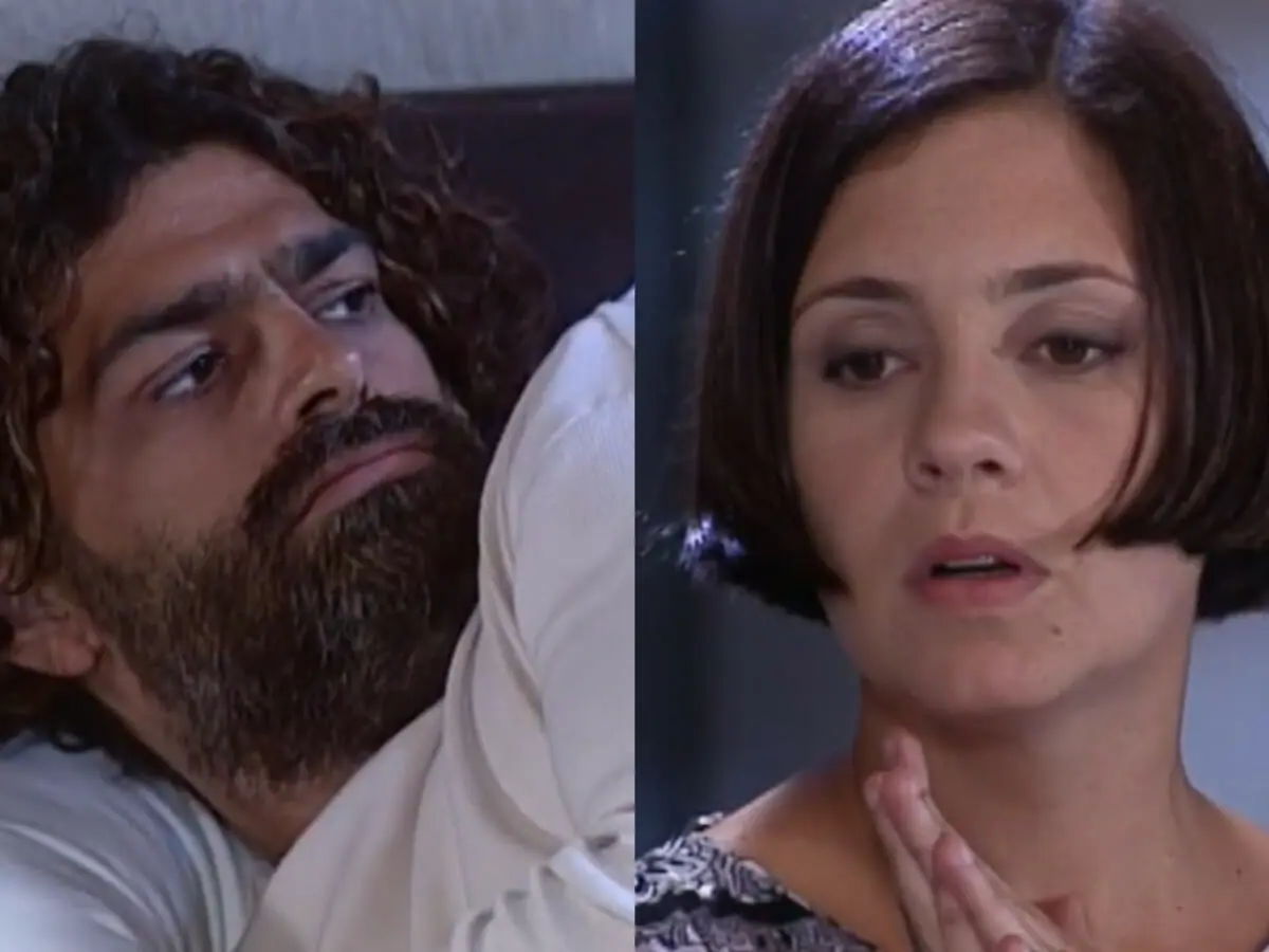 Catarina (Adriana Esteves) e Petruchio (Eduardo Moscovis) em O Cravo e a Rosa