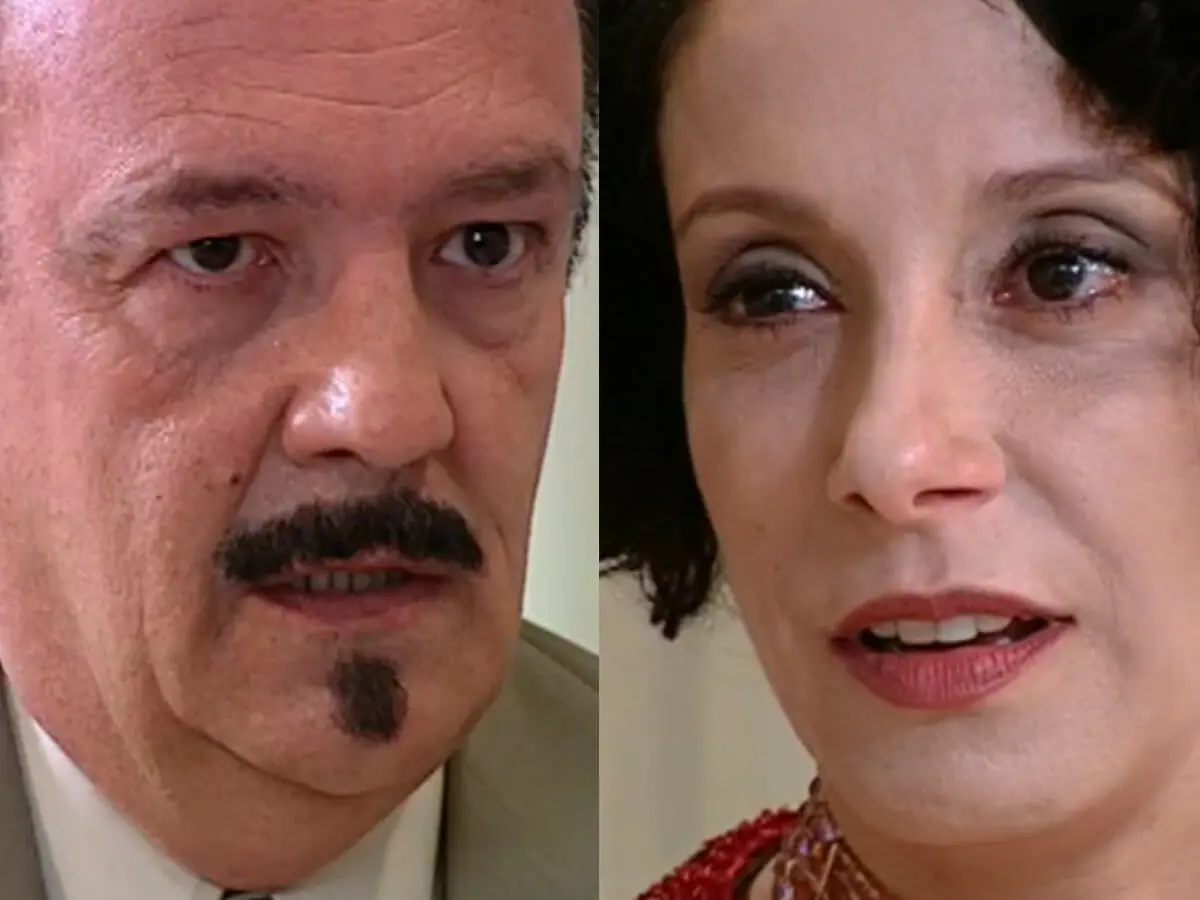 Cornélio (Ney Latorraca) e Dalva (Bia Nunnes) em O Cravo e a Rosa