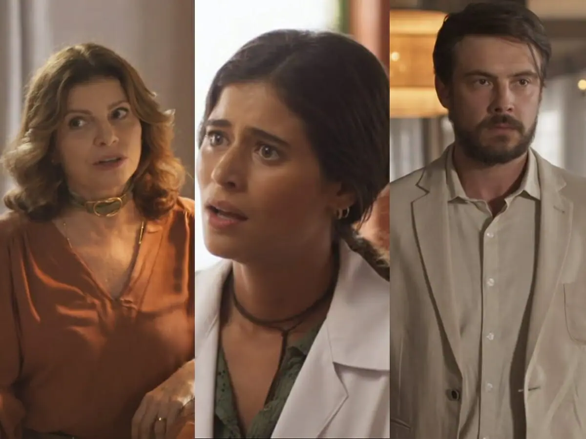 Deodora (Debora Bloch), Candoca (Isadora Cruz) e Zé Paulino (Sergio Guizé) de Mar do Sertão