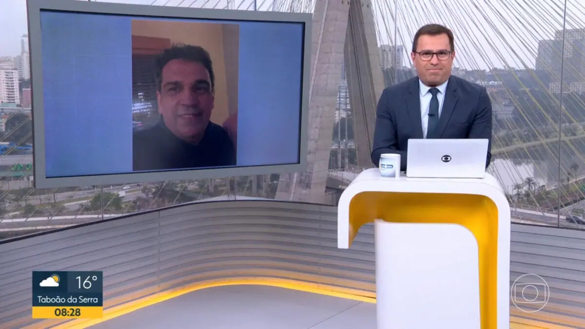 Rodrigo Bocardi durante o Bom Dia São Paulo