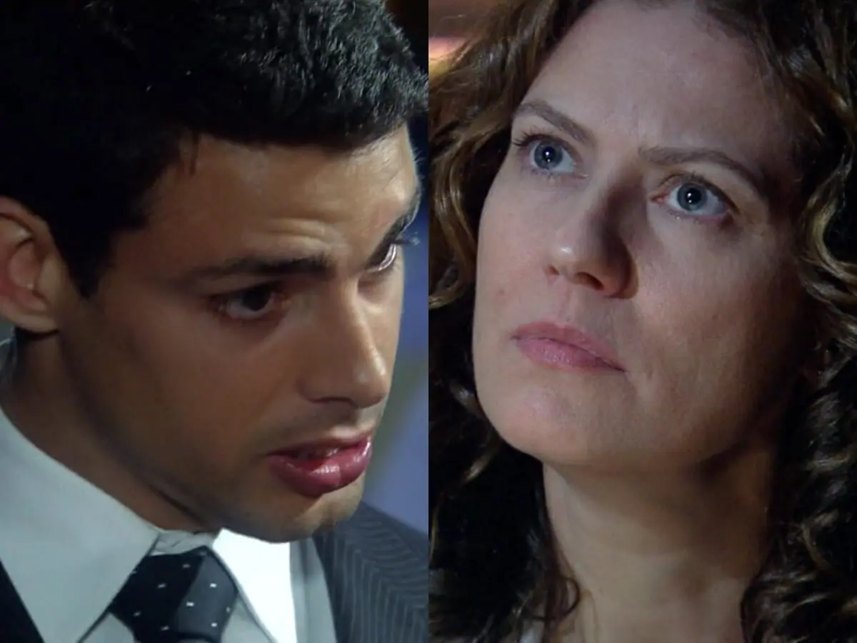 Halley (Cauã Reymond) e Flora (Patrícia Pillar) de A Favorita