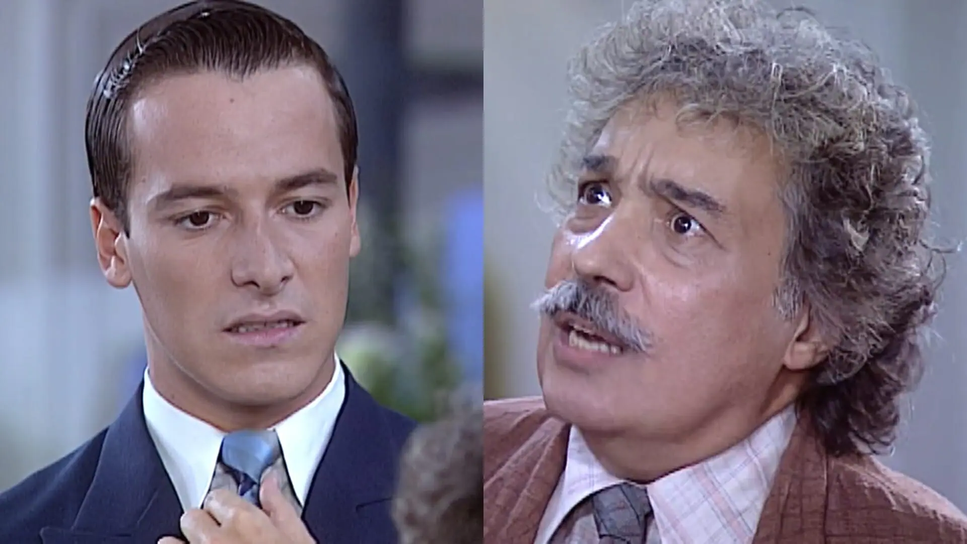 Heitor (Rodrigo Faro) e Calixto (Pedro Paulo Rangel) de O Cravo e a Rosa