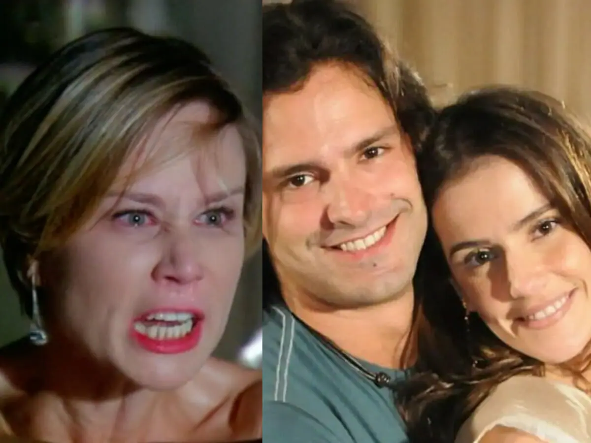 Lara (Mariana Ximenes), Orlandinho (Iran Malfitano) e Maria do Céu (Deborah Secco) no final de A Favorita
