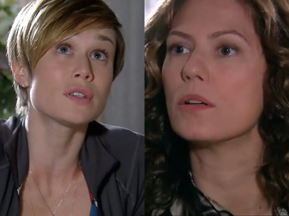 Lara (Mariana Ximenes) e Flora (Patrícia Pillar) de A Favorita