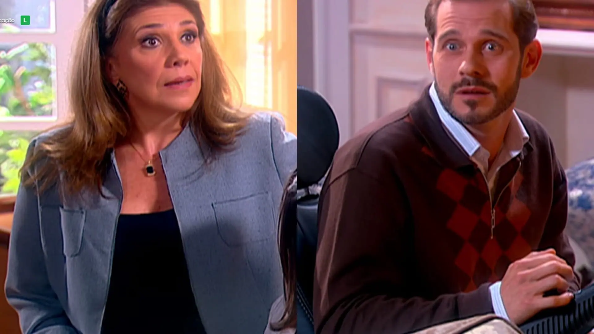 Malvina (Tânia Bondezan) e Santiago (Nico Puig) de Maria Esperança
