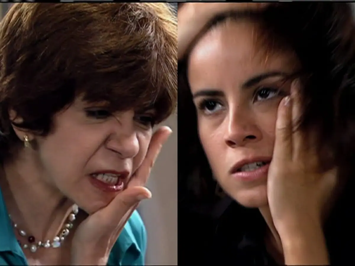 Mercedes (Sandra Pêra) e Beatriz (Andréia Horta) de Chamas da Vida