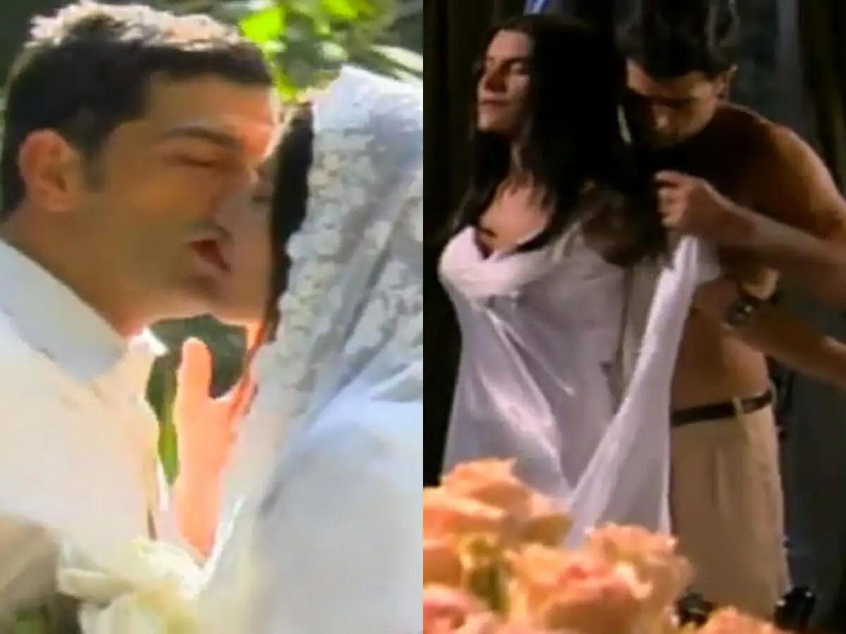 Rafael (Eduardo Moscovis) e Serena (Priscila Fantin) de Alma Gêmea
