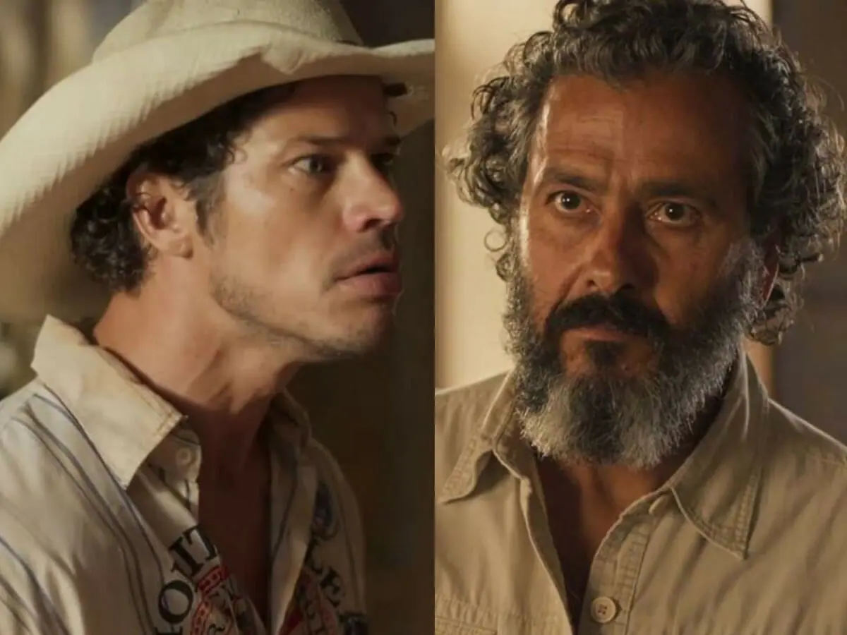 Tadeu (José Loreto) e José Leôncio (Marcos Palmeira) em Pantanal