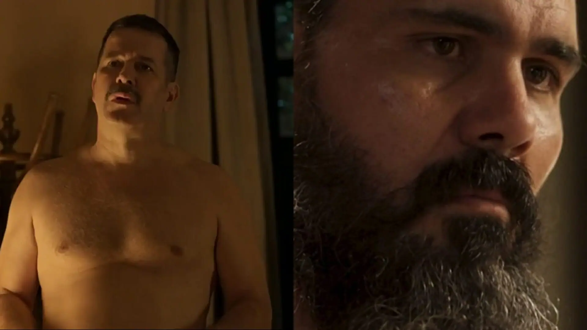 Tenório (Murilo Benício) e Alcides (Juliano Cazarré) de Pantanal