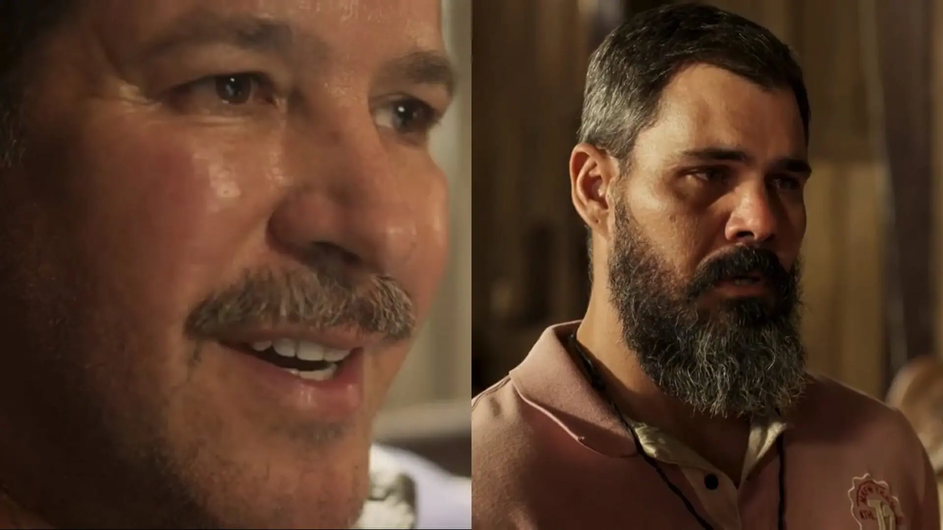 Tenório (Murilo Benício) e Alcides (Juliano Cazarré) de Pantanal