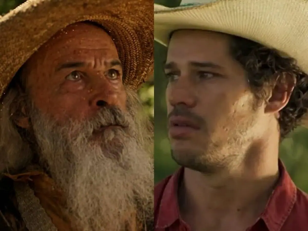 Velho do Rio (Osmar Prado) e Tadeu (José Loreto) de Pantanal