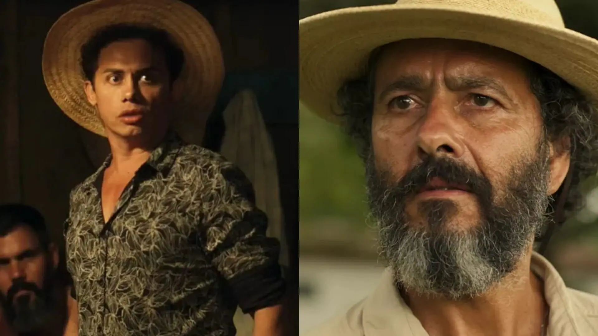 Zaquieu (Silvero Pereira) e José Leôncio (Marcos Palmeira) de Pantanal