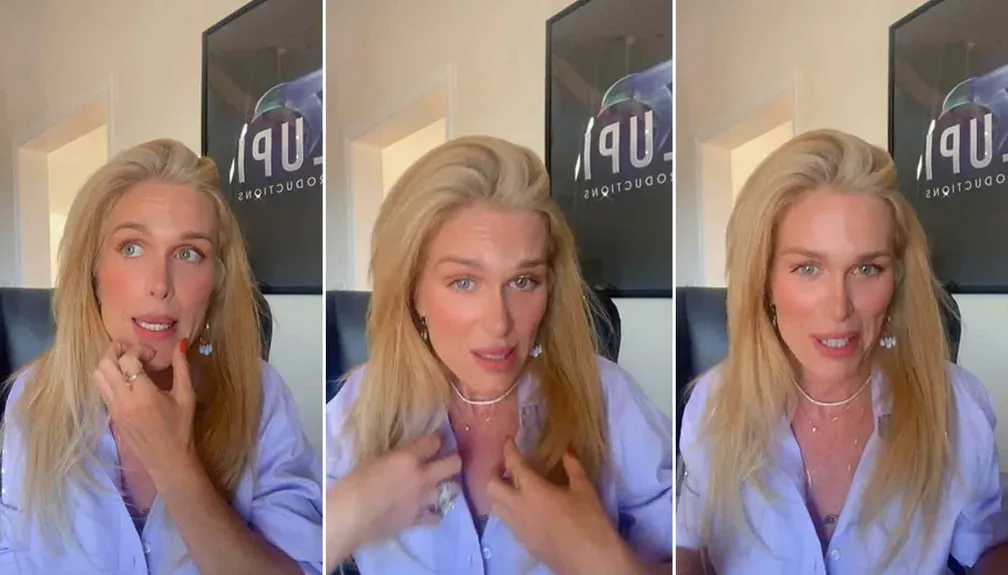 Ludmila Dayer durante a sua live no Instagram