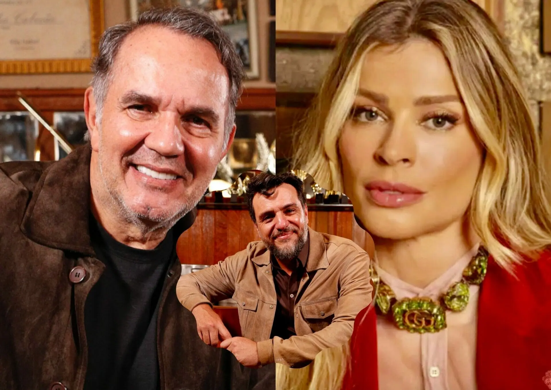 Guerra (Humberto Martins), Débora (Grazi Massafera) e Moretti (Rodrigo Lombardi) na novela Travessia