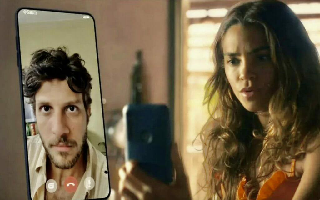 Ari (Chay Suede) e Brisa (Lucy Alves) em Travessia