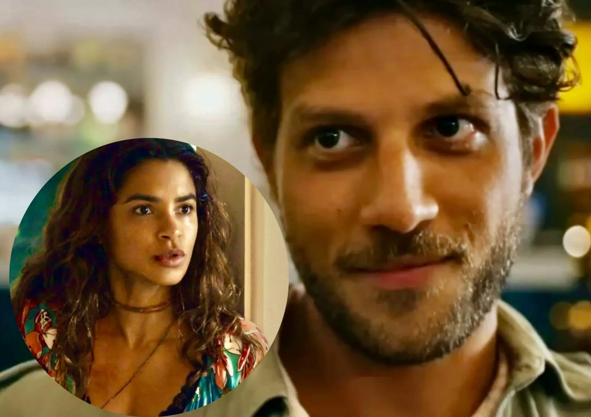 Ari (Chay Suede) e Brisa (Lucy Alves) em Travessia