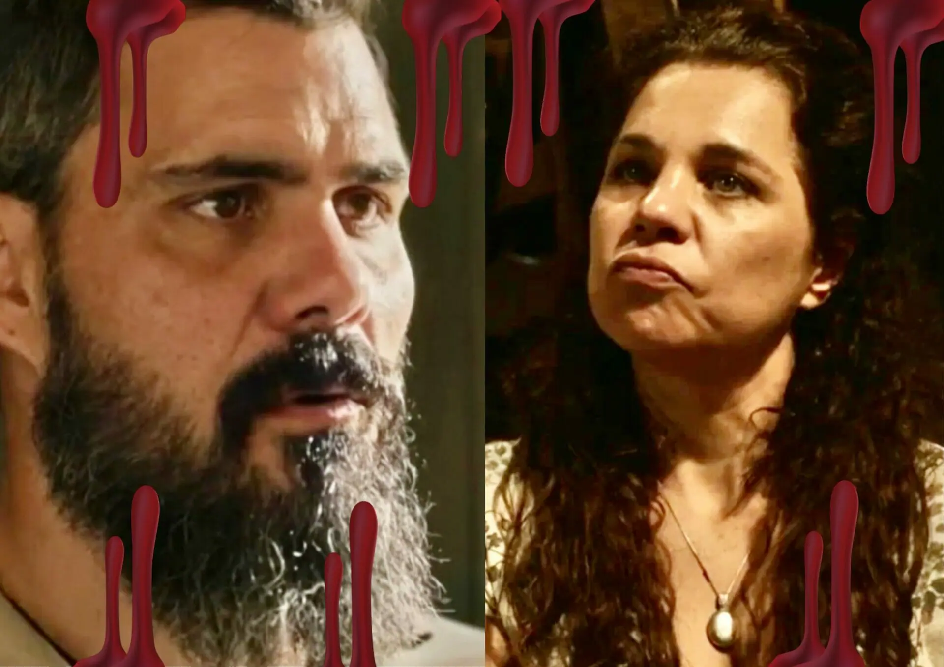 Alcides (Juliano Cazarré) e Maria Bruaca (Isabel Teixeira) de Pantanal