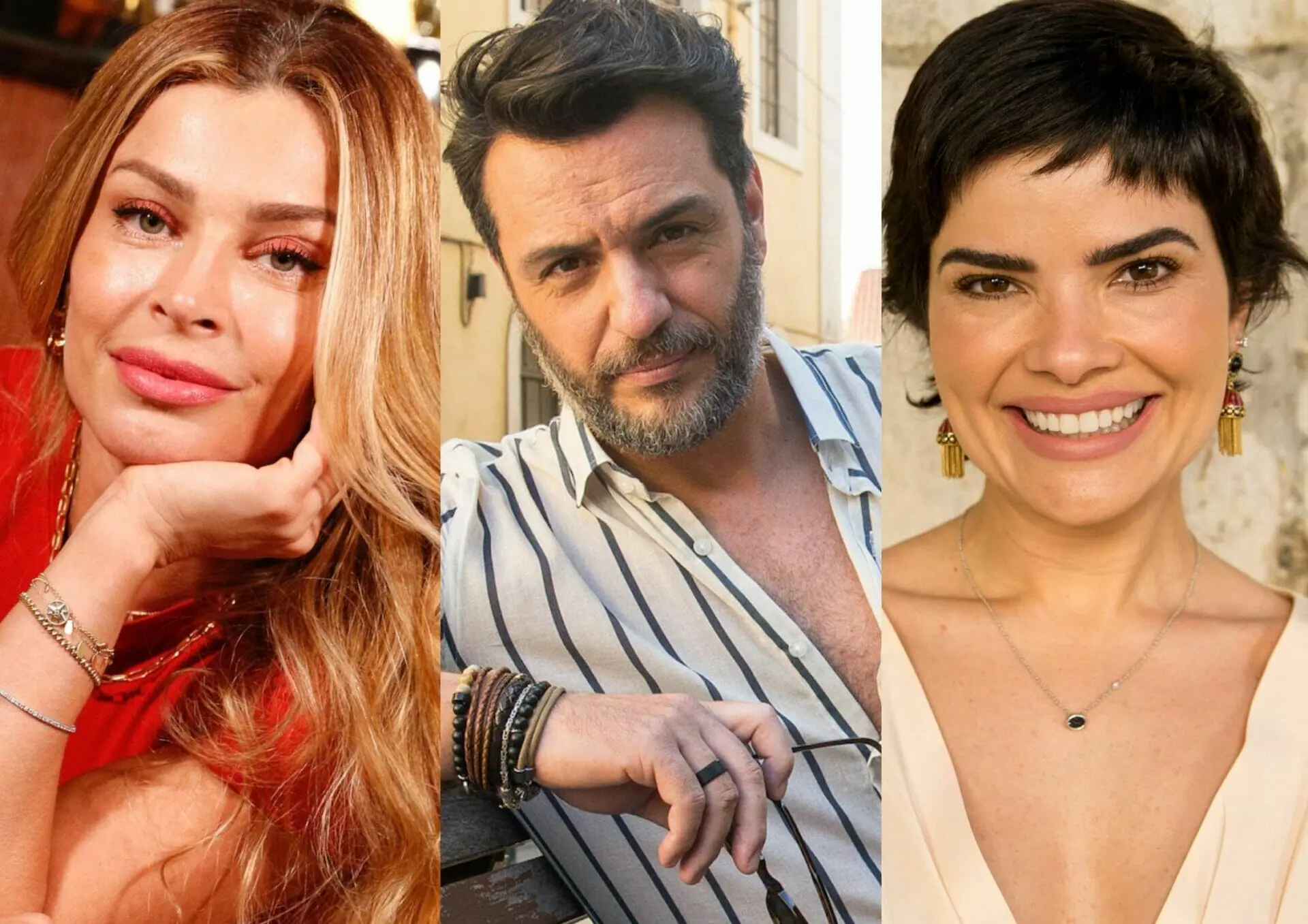 Débora (Grazi Massafera), Moretti (Rodrigo Lombardi) e Leonor (Vanessa Giácomo) na novela Travessia