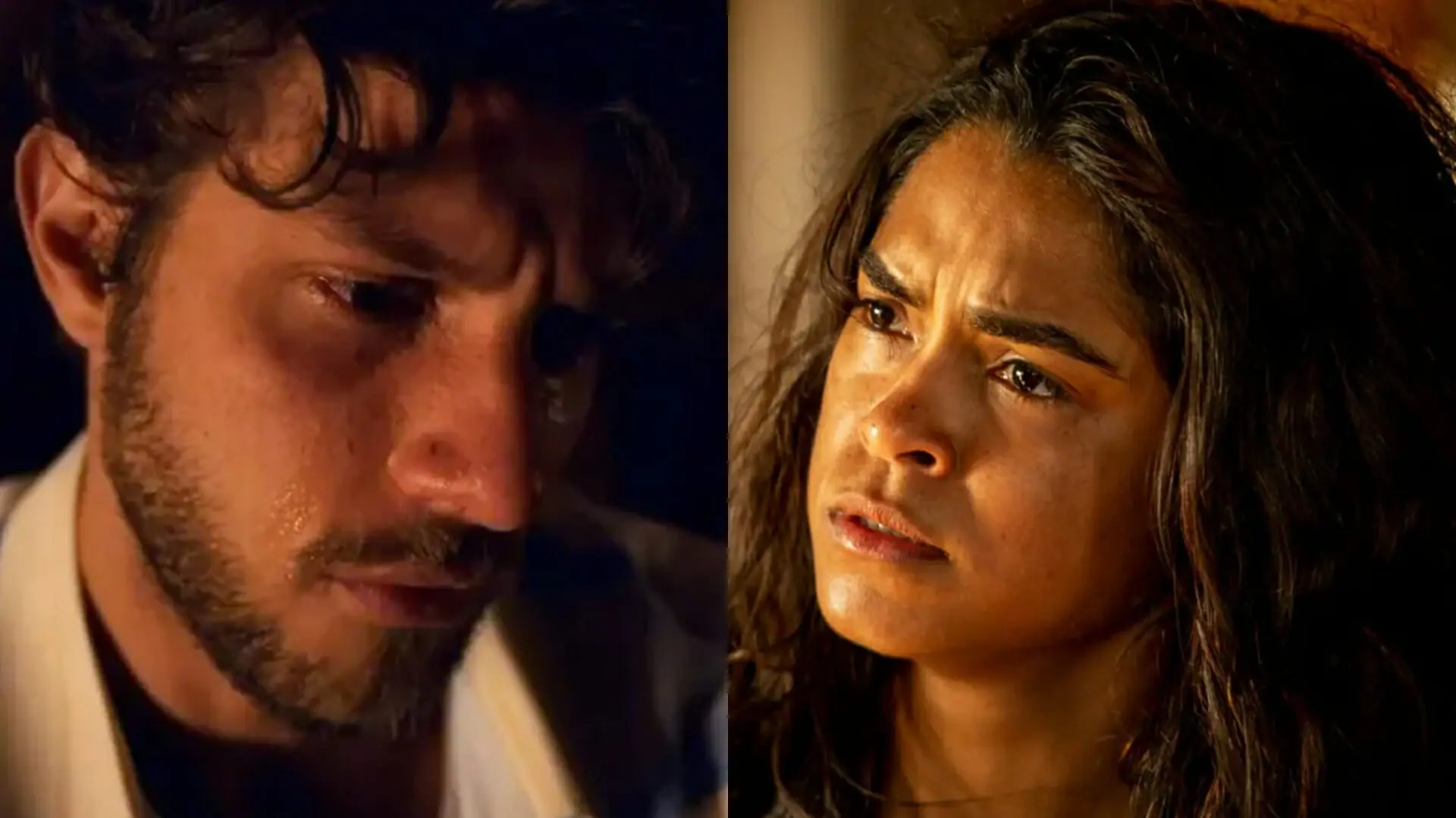 Ari (Chay Suede) e Brisa (Lucy Alves) de Travessia