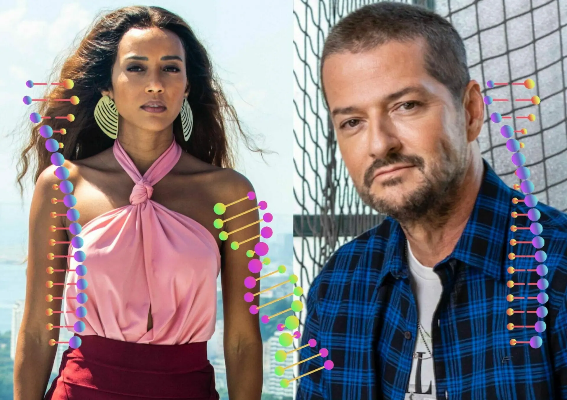 Clarice (Taís Araújo) e Moa (Marcelo Serrado) em Cara e Coragem
