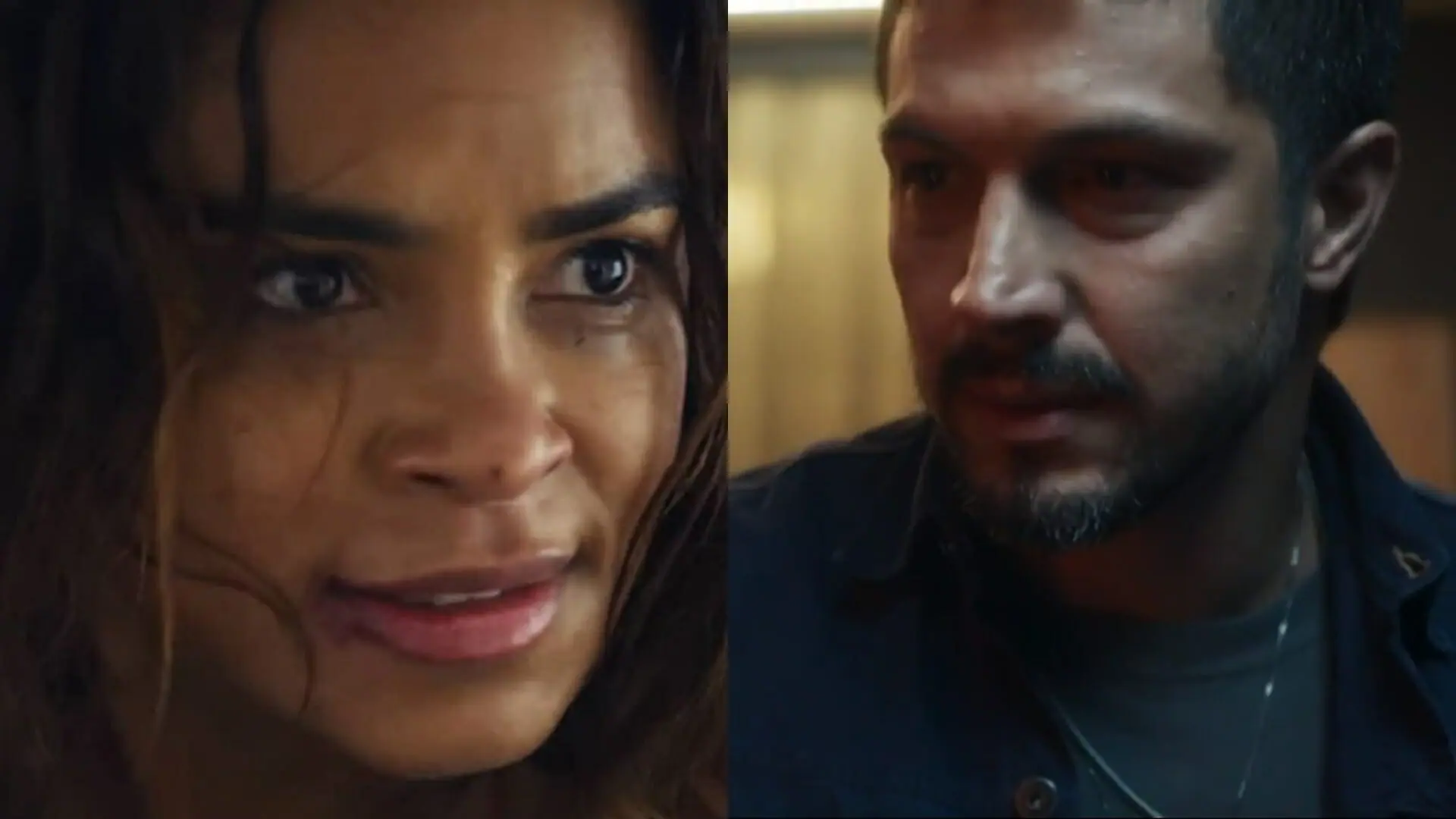 Brisa (Lucy Alves) e Oto (Romulo Estrela) de Travessia