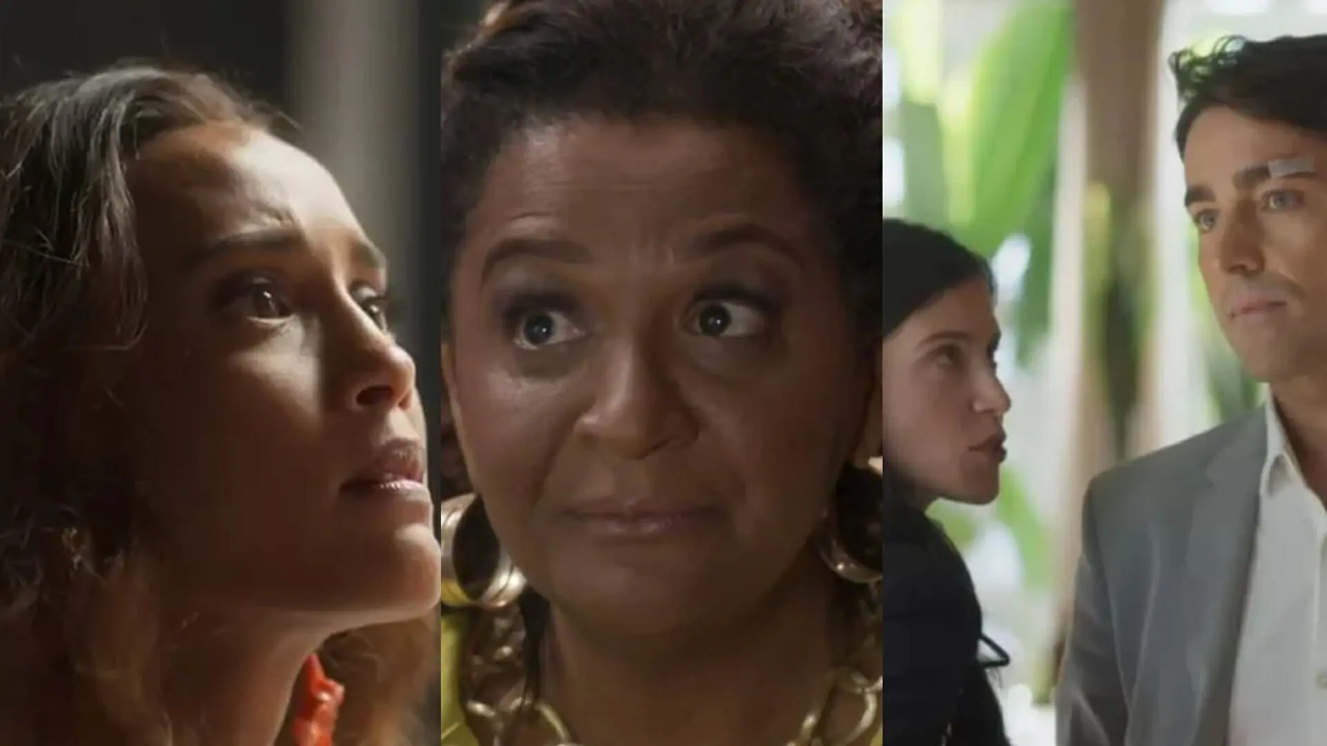 Clarice (Taís Araujo), Martha (Claudia Di Moura), Regina (Mel Lisboa) e Danilo (Ricardo Pereira) de Cara e Coragem