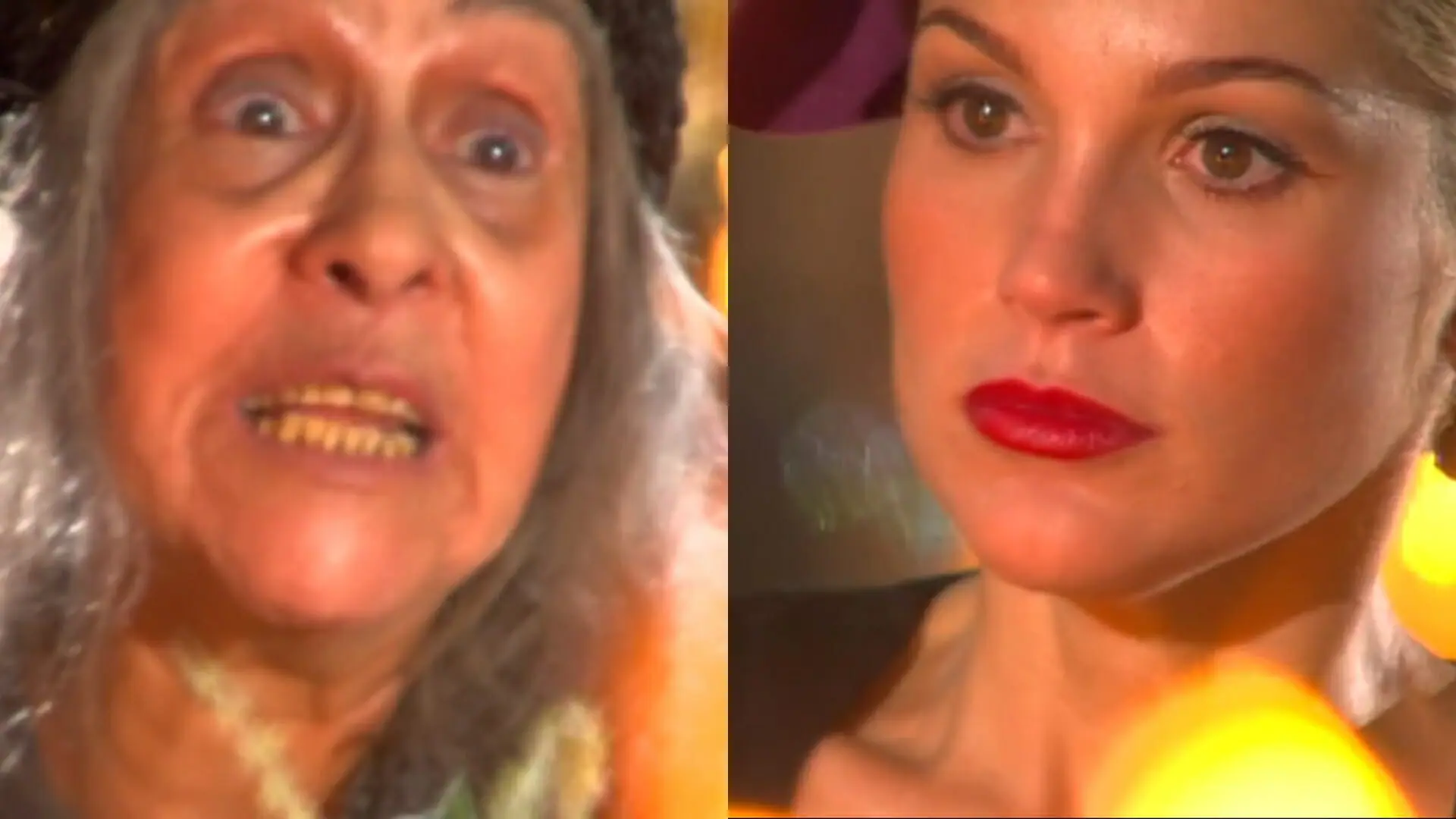Cristina (Flávia Alessandra) com curandeira em Alma Gêmea