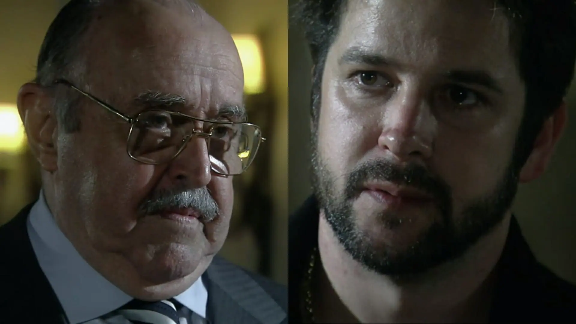 Gonçalo (Mauro Mendonça) e Dodi (Murilo Benício) de A Favorita