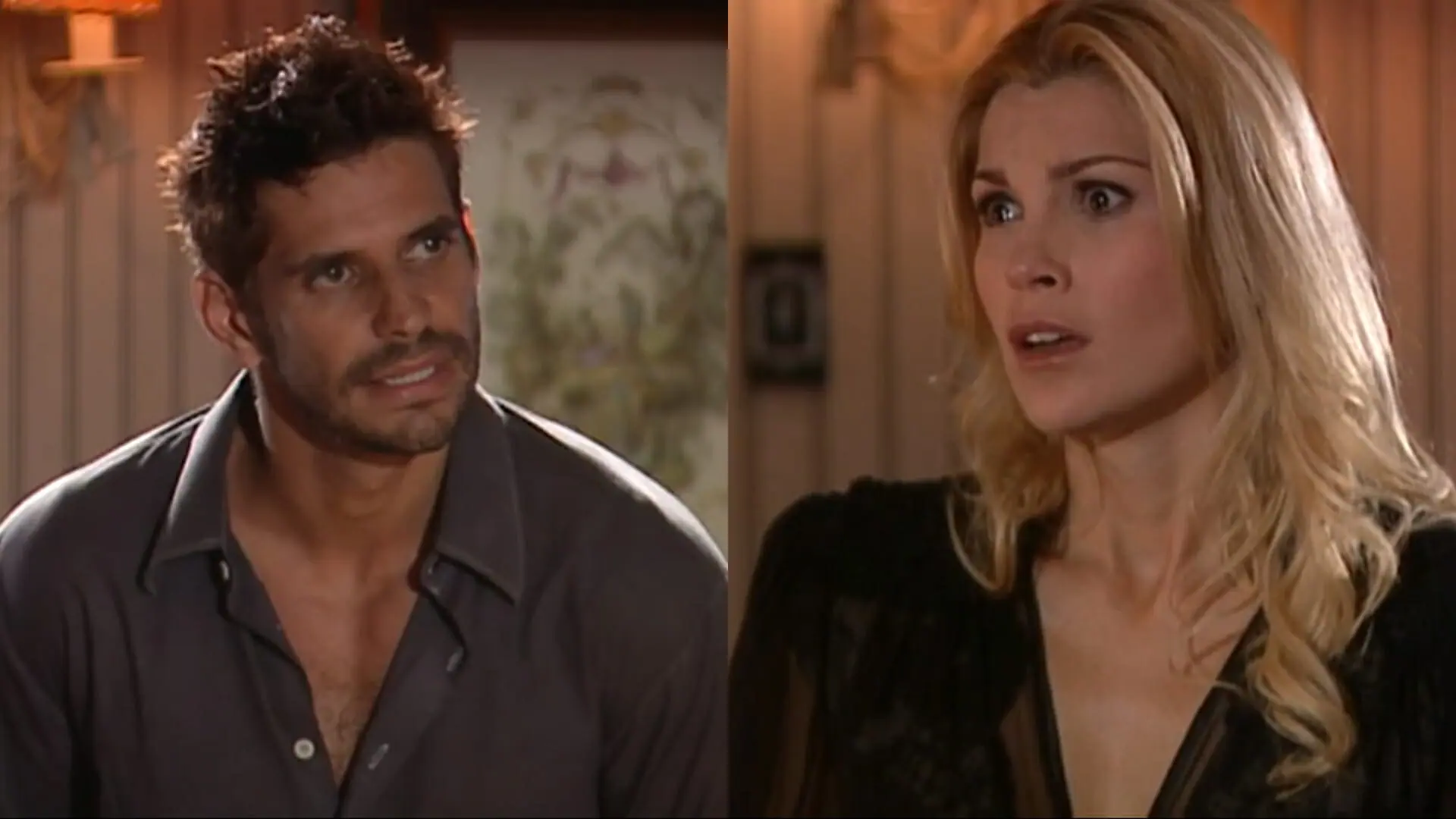 Guto (Alexandre Barillari) e Cristina (Flávia Alessandra) de Alma Gêmea