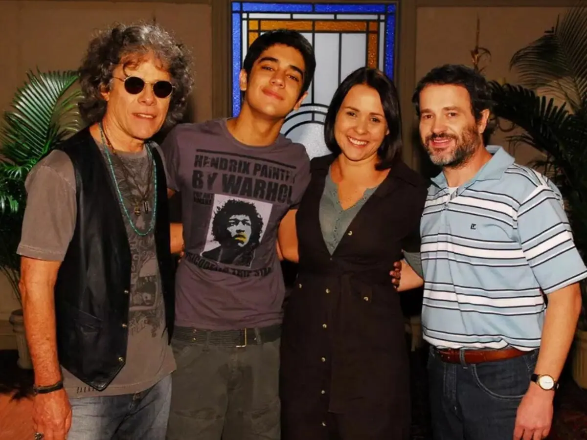 José Mayer, Miguel Rômulo, Giulia Gam e Leonardo Medeiros em A Favorita