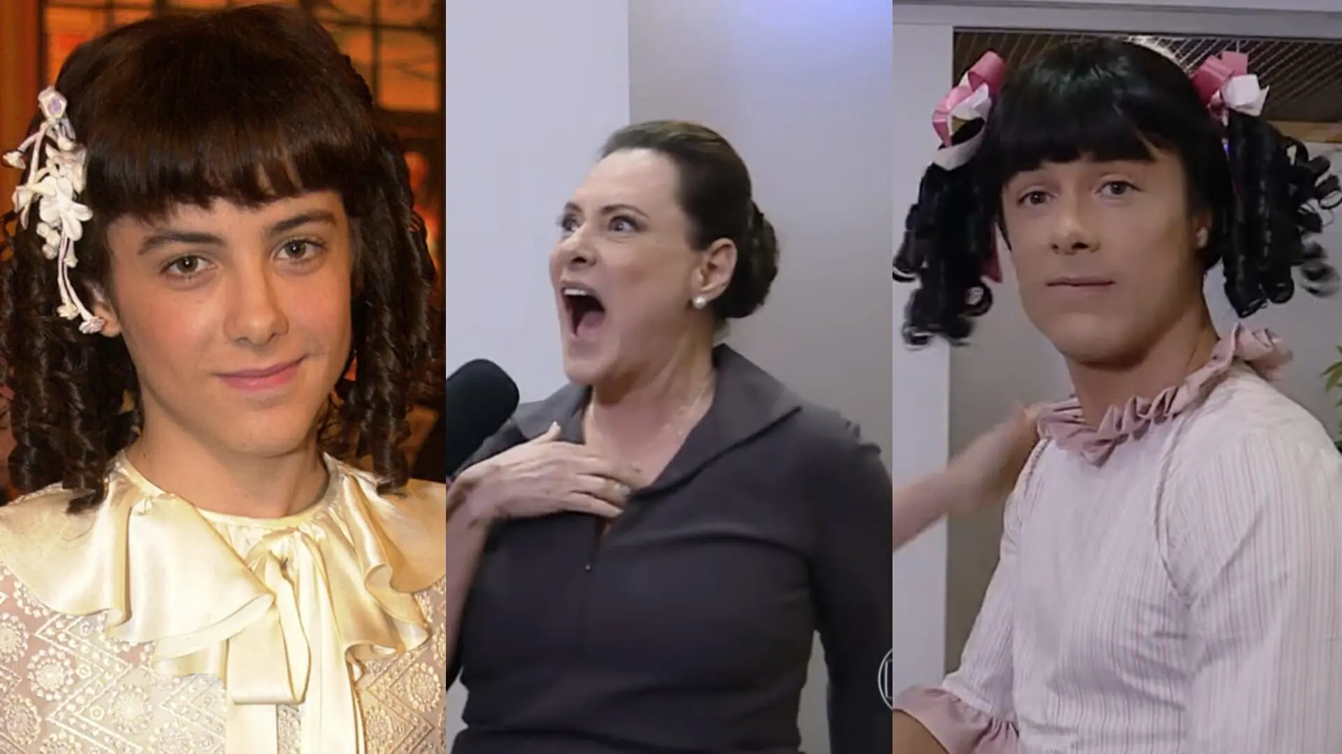 Kayky Brito como Bernadete de Chocolate com Pimenta e Elizabeth Savala
