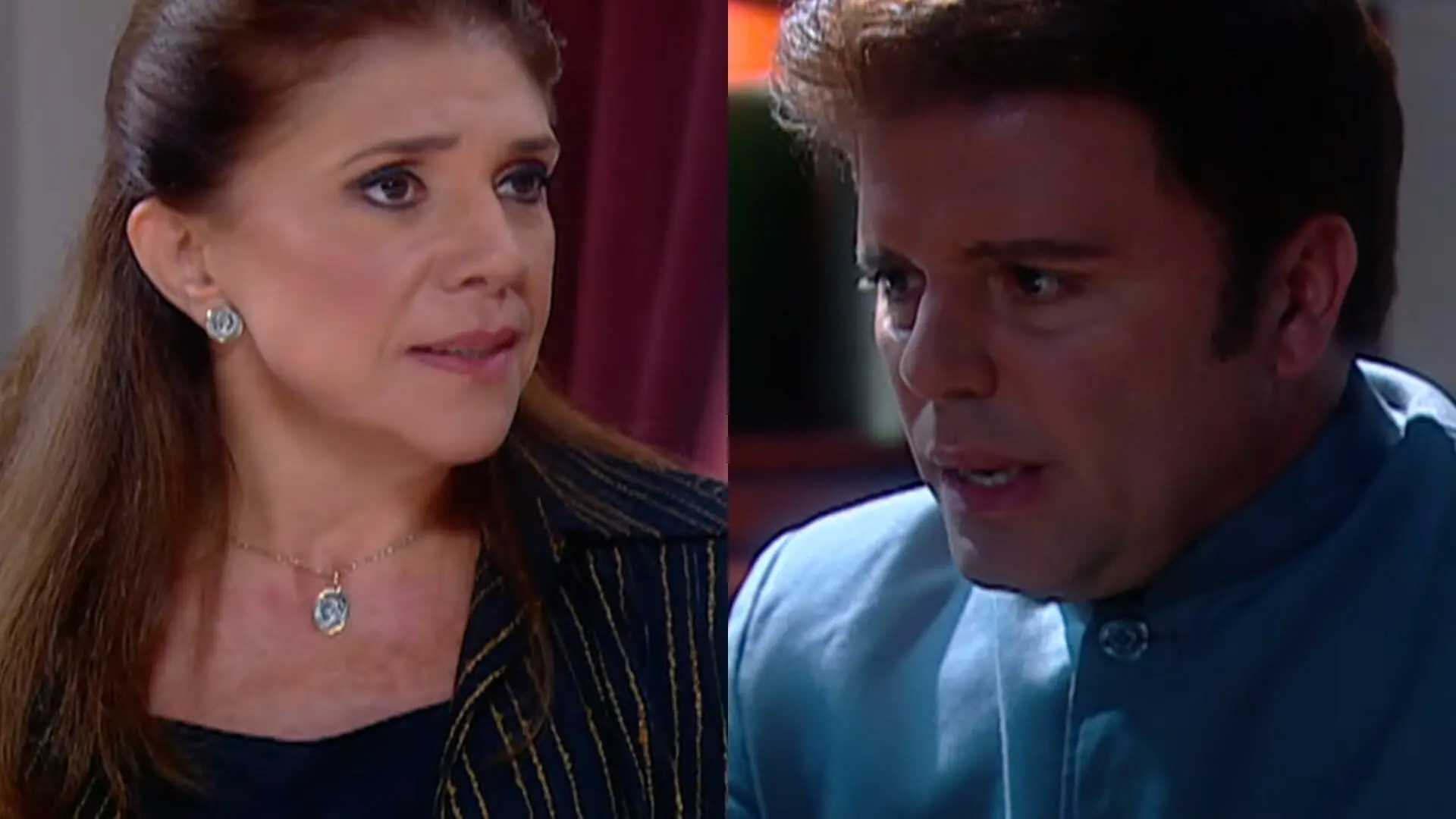 Malvina (Tânia Bondezan) e Aurélio (Ernando Tiago) de Maria Esperança