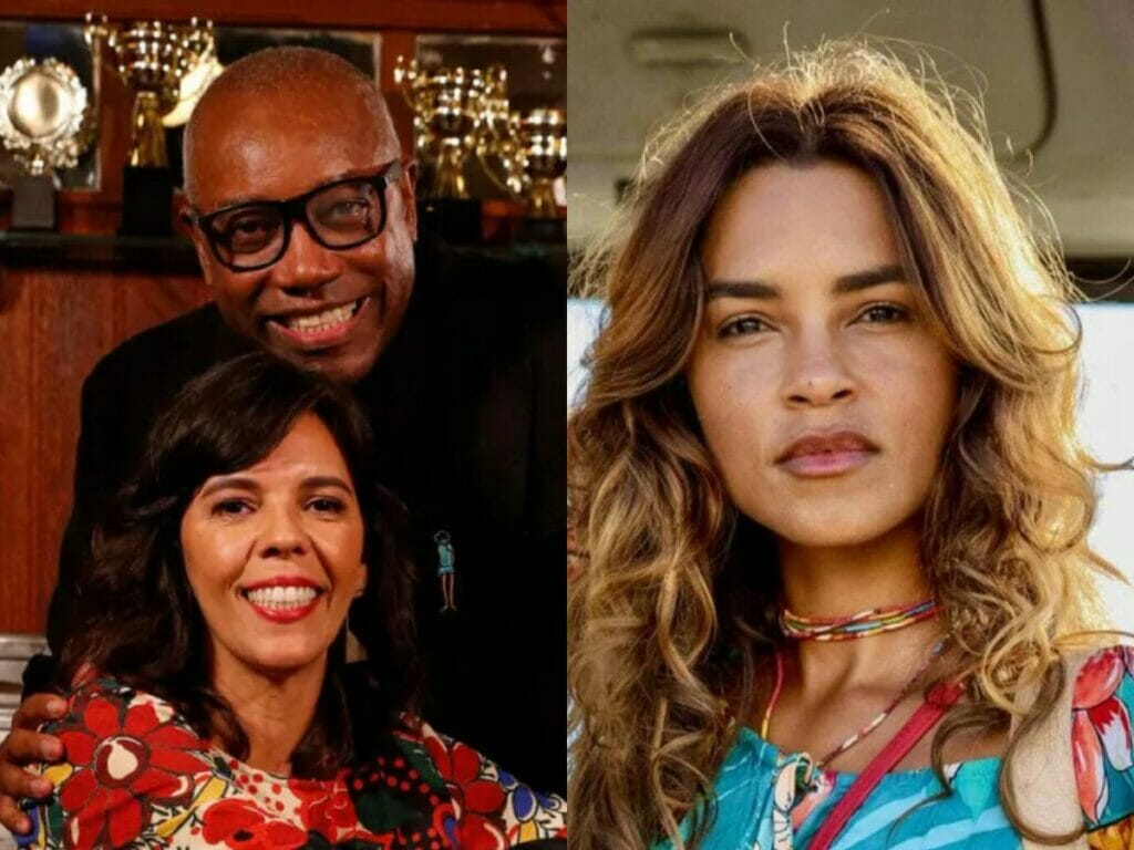Marineide (Flávia Reis), Joel (Nando Cunha) e Brisa (Lucy Alves) em Travessia