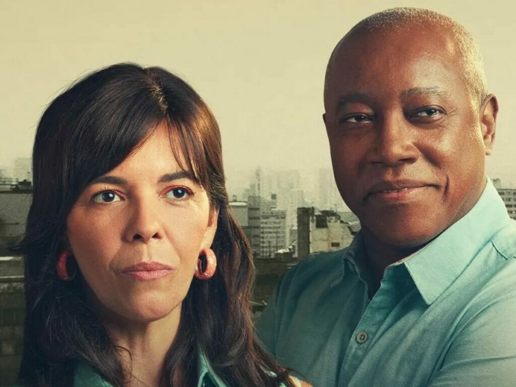 Marineide (Flávia Reis) e Joel (Nando Cunha) em Travessia