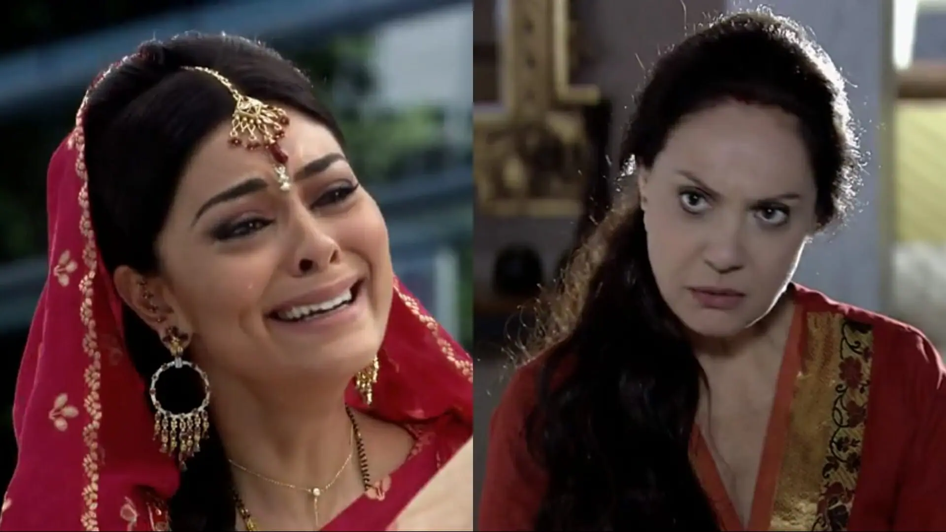 Maya (Juliana Paes) e Indira (Eliane Giardini) de Caminho das Índias