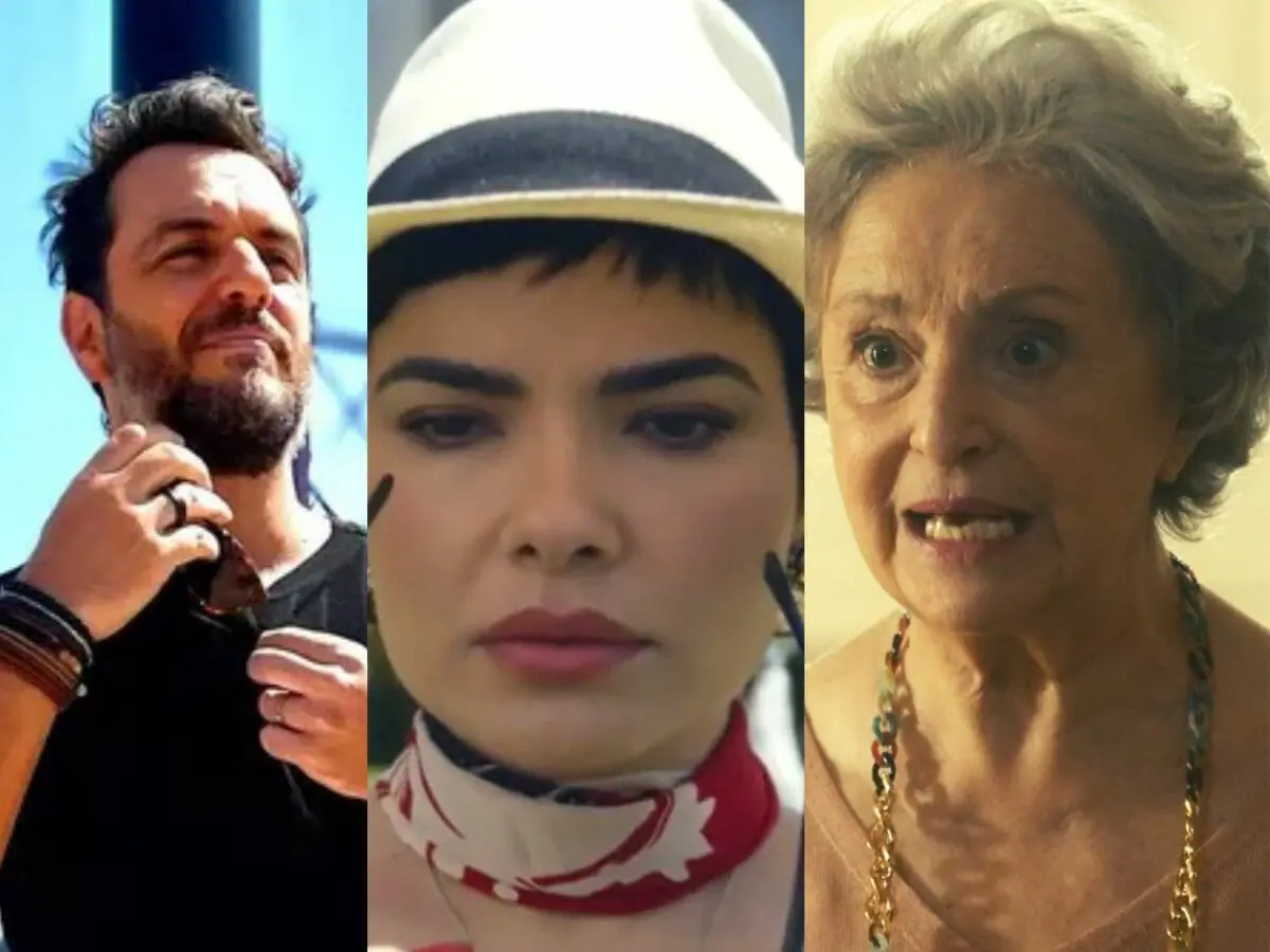 Moretti (Rodrio Lombardi), Leonor (Vanessa Giacomo) e Tia Cotinha (Ana Lucia Torre) em Travessia