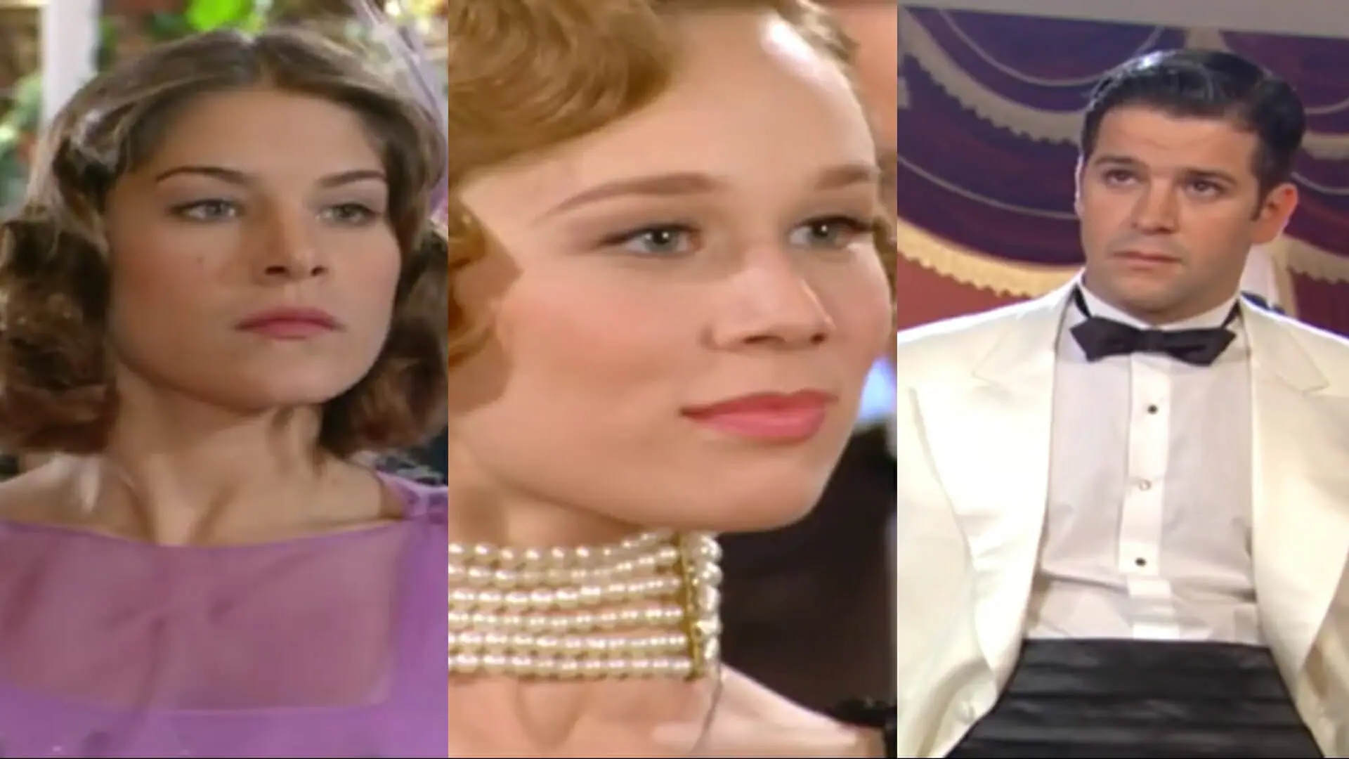 Olga (Priscila Fantin), Ana Francisca (Mariana Ximenes) e Danilo (Murilo Benício) de Chocolate com Pimenta