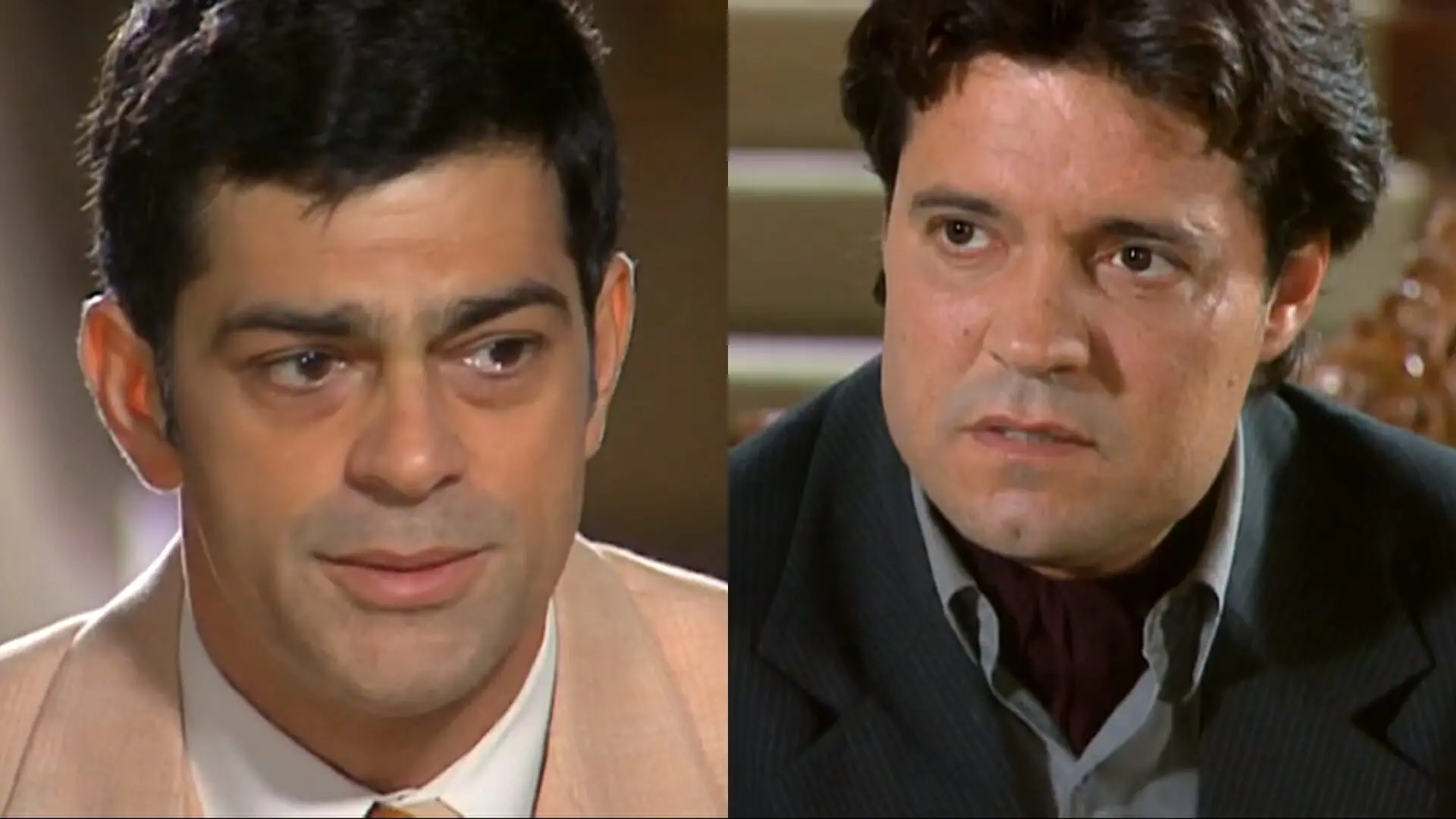 Rafael (Eduardo Moscovis) e Julian (Felipe Camargo) de Alma Gêmea