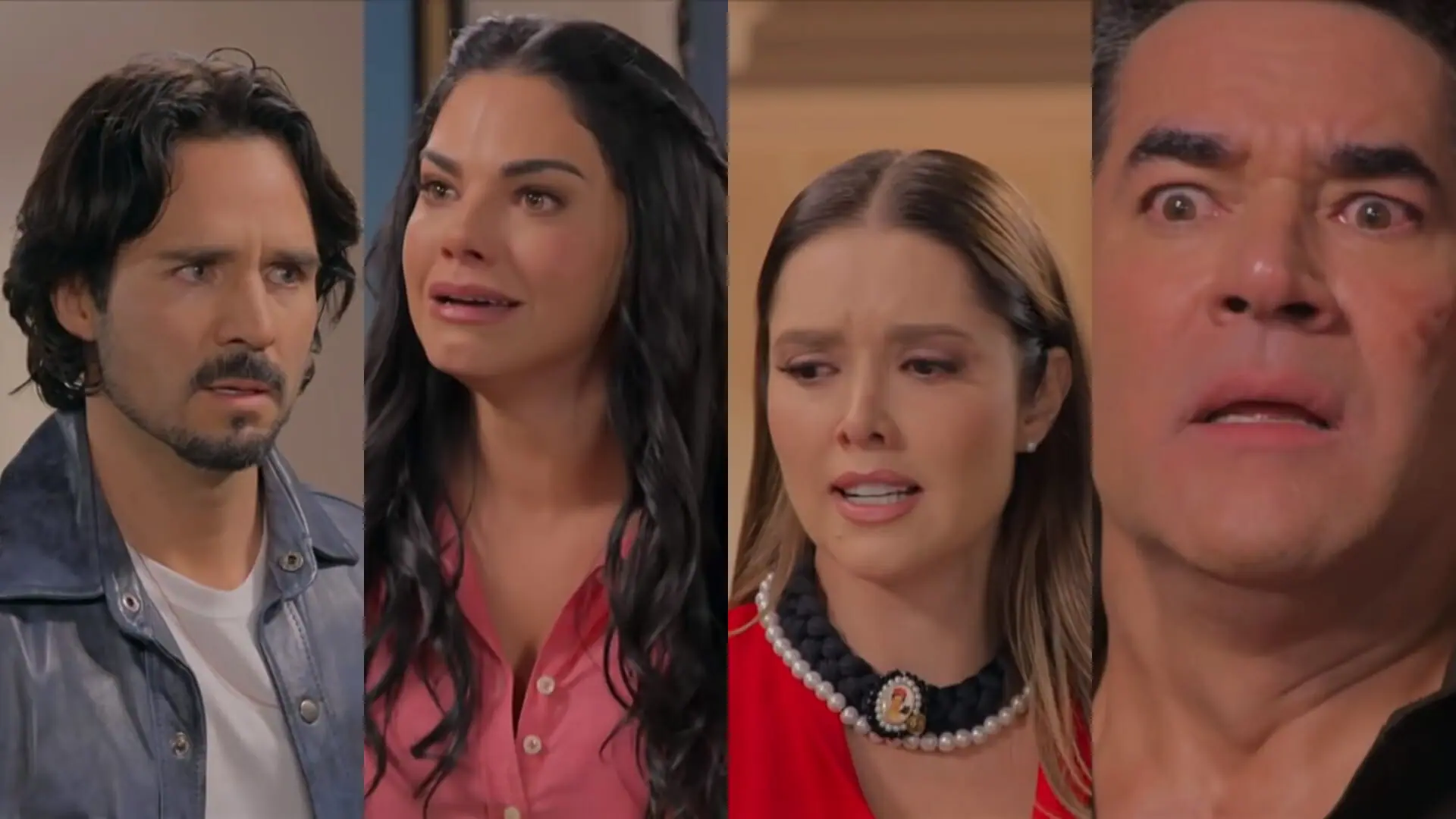 Rafael (José Ron), Fernanda (Livia Brito), Letícia (Marlene Favela) e Otávio (Eduardo Santamarina) de A Desalmada