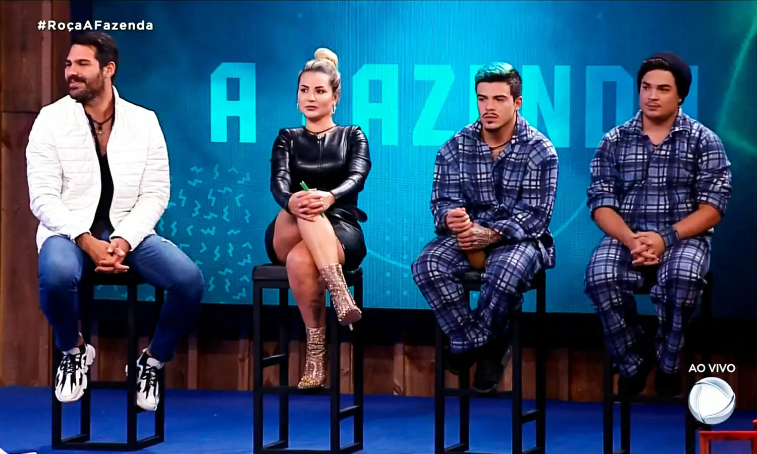 Shayan Haghbin, Deolane Bezerra, Thomaz Costa e Lucas Santos em A Fazenda 14