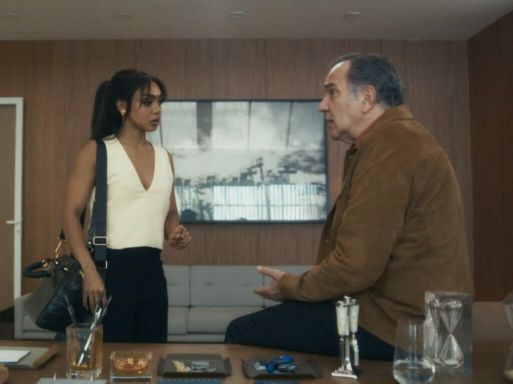 Talita (Dandara Mariana) e Guerra (Humberto Martins) em Travessia