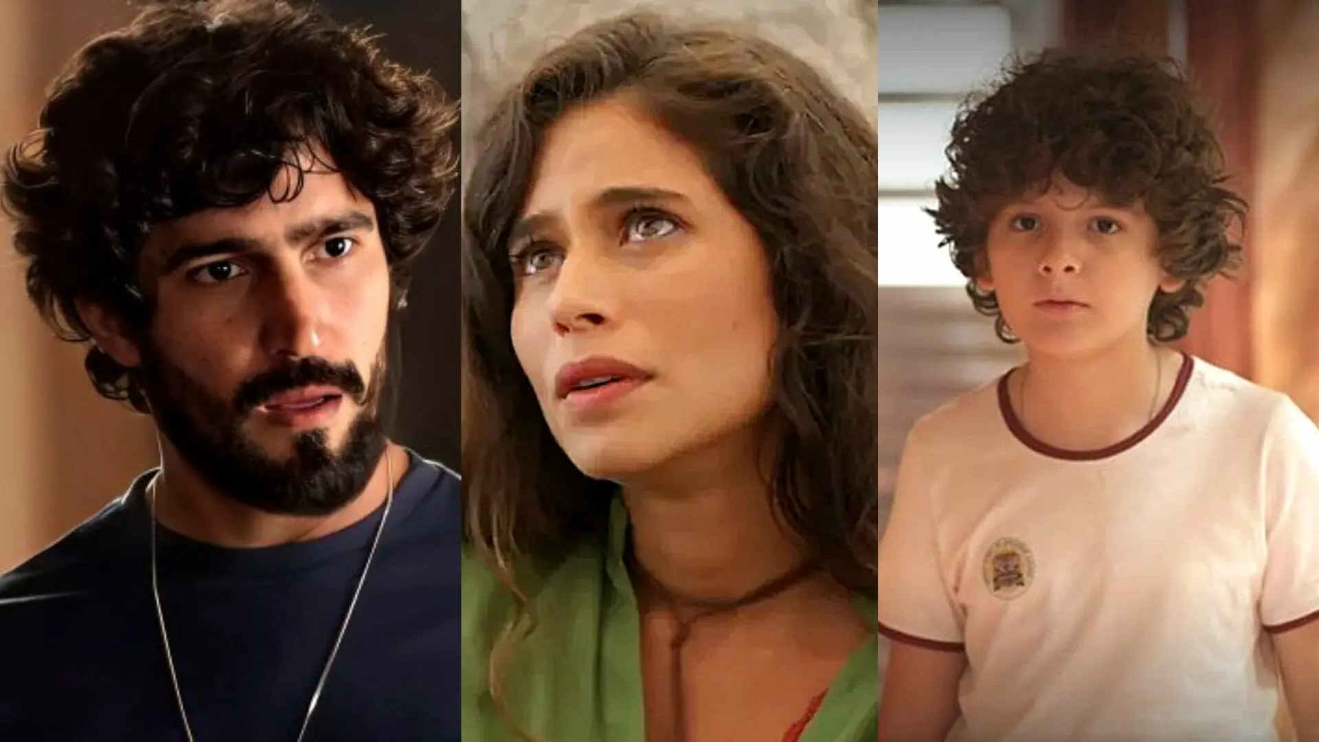 Tertulinho (Renato Góes), Candoca (Isadora Cruz) e Manduca (Enzo Diniz) em Mar do Sertão
