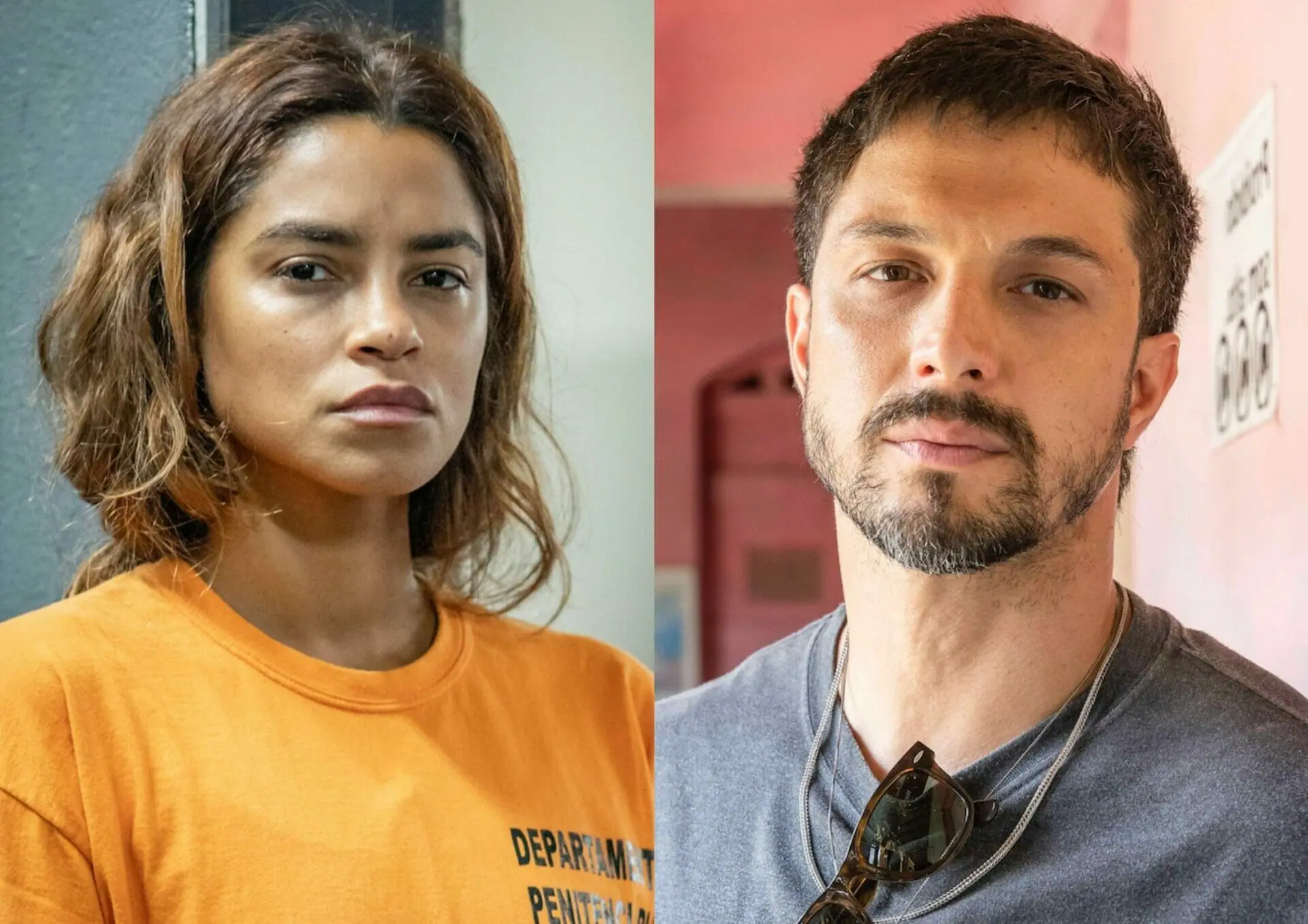 Brisa (Lucy Alves) e Oto (Romulo Estrela) em Travessia