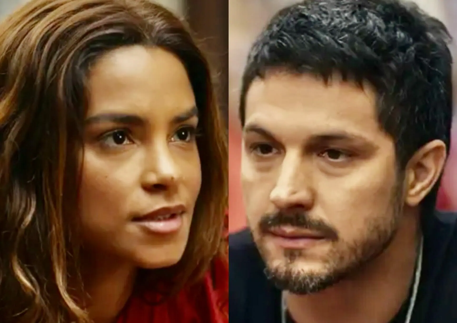 Brisa (Lucy Alves) e Oto (Romulo Estrela) em Travessia